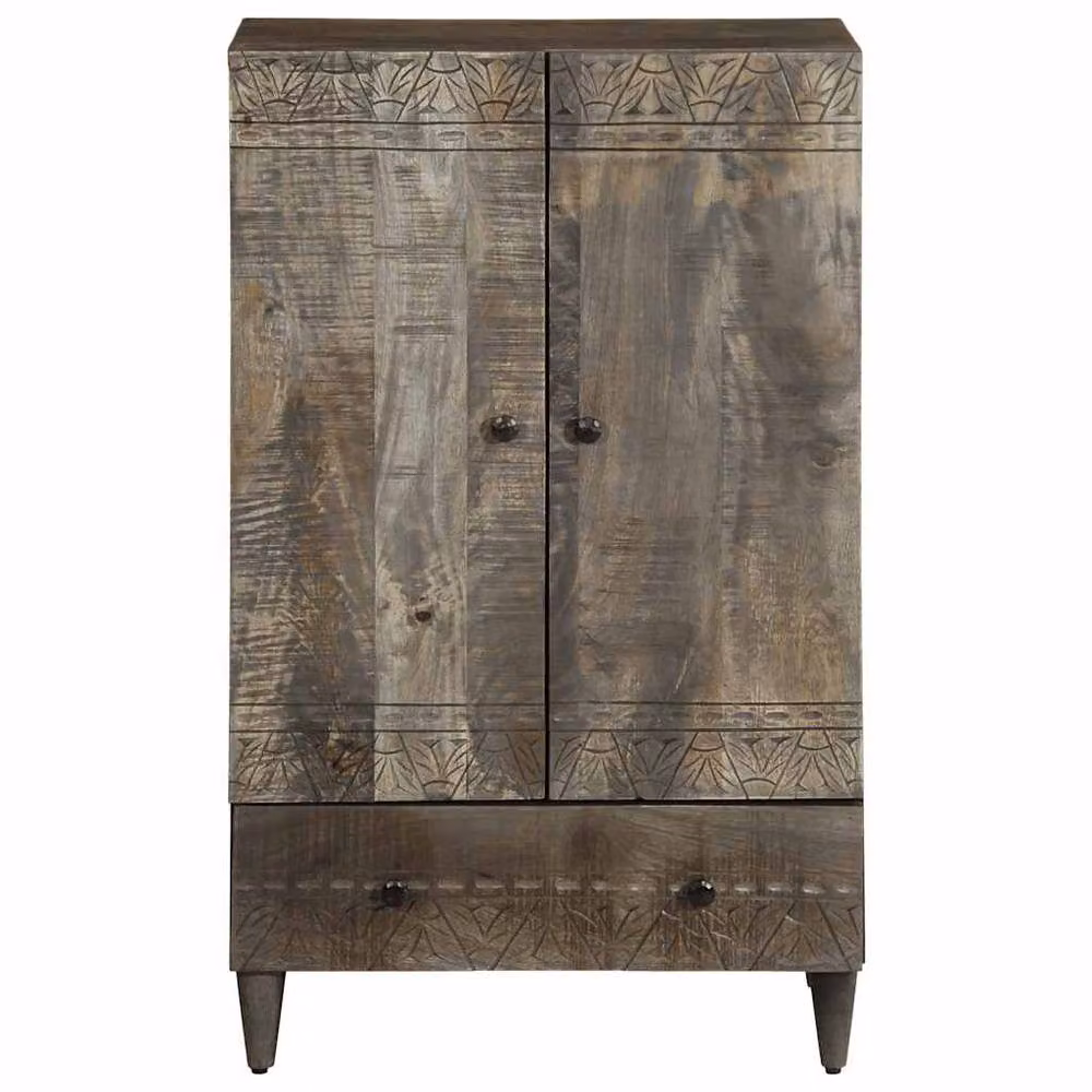 Berkfield Home Mango Wood Highboard in Black, W/D/H: 60 x 33 x 110 cm – 3