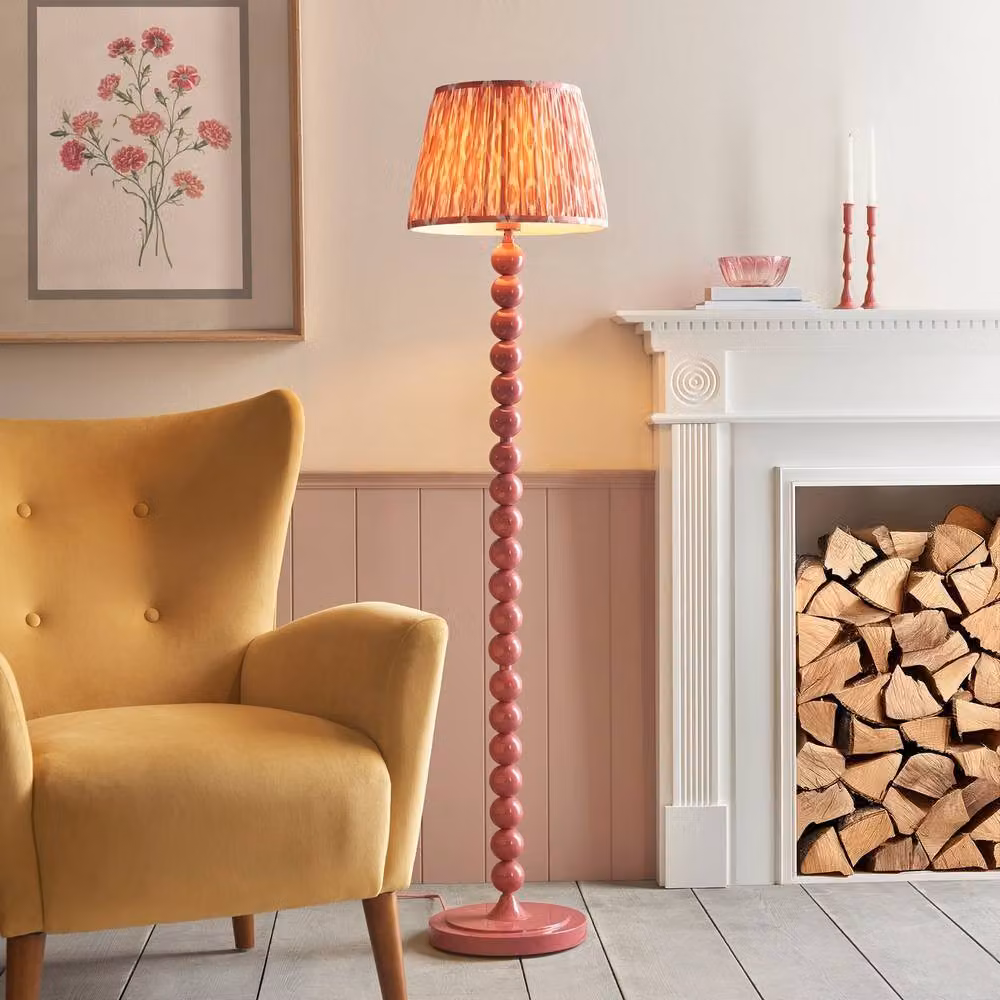 Netlighting Higgledy Pink Floor Lamp with Pink Fabric Ikat Shade – 2