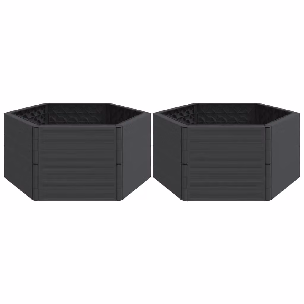 Berkfield Home Garden Planter Tub Set of 2, Anthracite and Black Plastic – 2