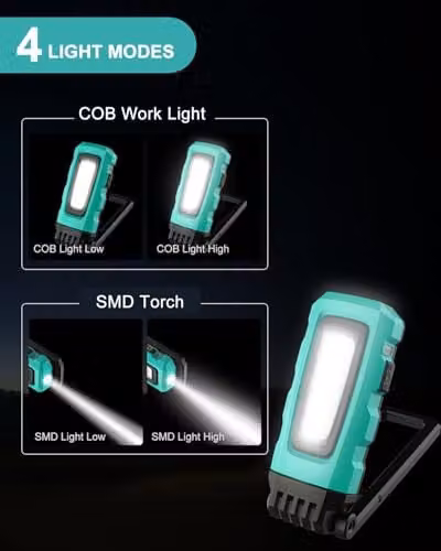 Koolite Rechargeable LED Inspection Light with Magnetic Stand and Clip, 800LM Waterproof Blue Work Light – 3