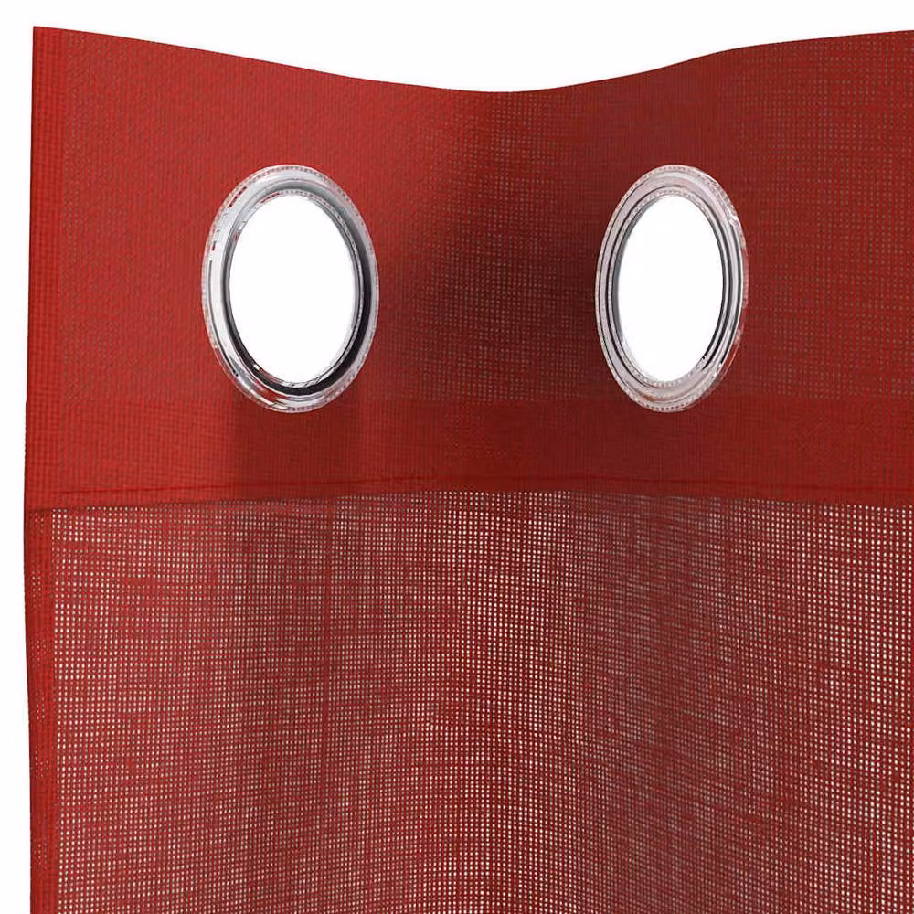 Berkfield Home Red Voile Fabric Panel Curtains with Eyelets, 2 Pack – 4