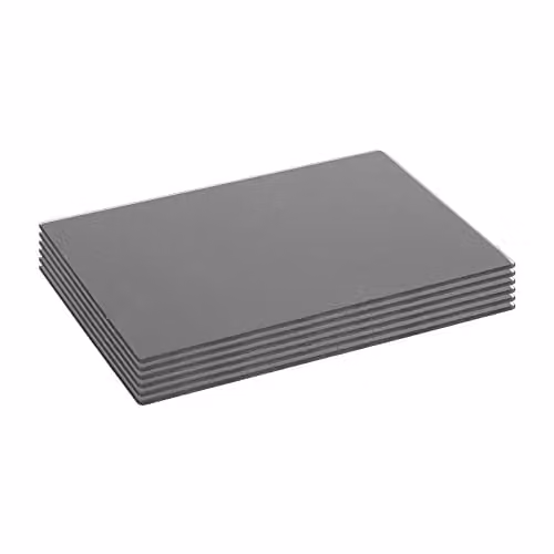Harbour Housewares Grey Glass Placemats, Pack of 6, W: 30 cm, D: 20 cm – 1