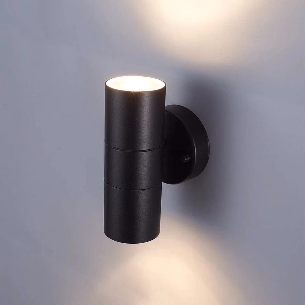 FLAVORA Black Stainless Steel Up Down GU10 Wall Light for Garden and Outdoor Use – 6