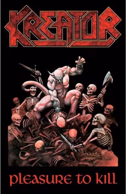 Kreator Pleasure To Kill Textile Poster in Black – 1