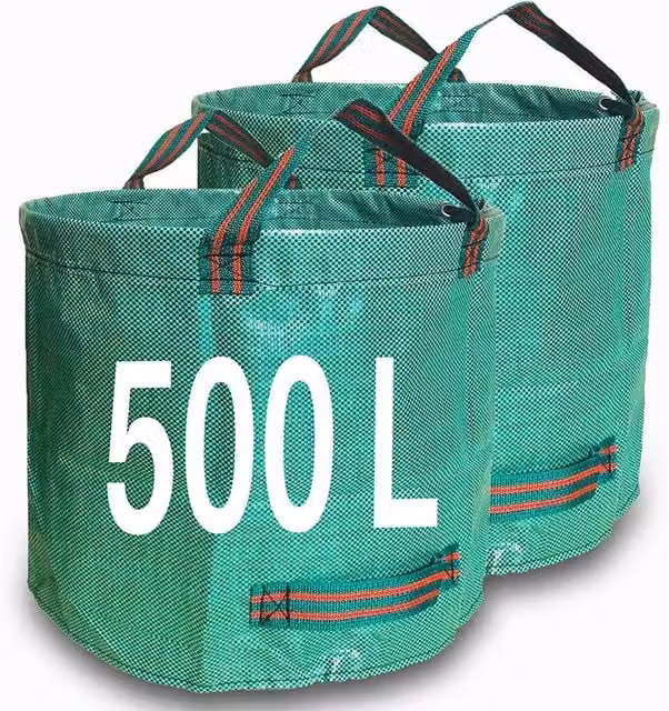 Havendro 2x 500L Heavy Duty Reusable Garden Waste Sacks with Handles, Green – 1