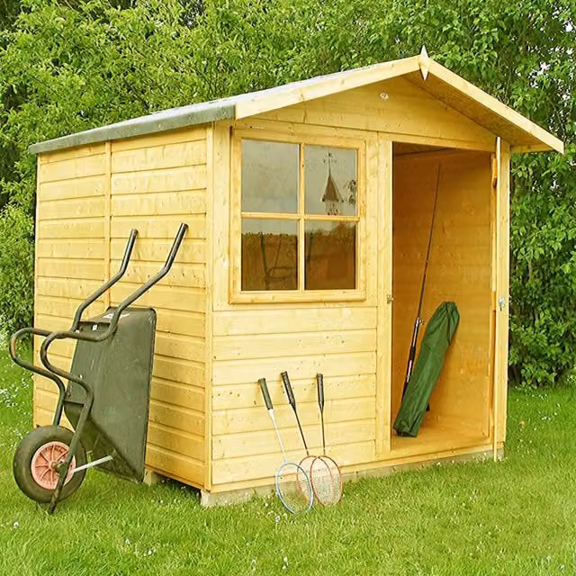 Shires Abri Single Door Tongue and Groove Wood Garden Shed Workshop in Brown – 1