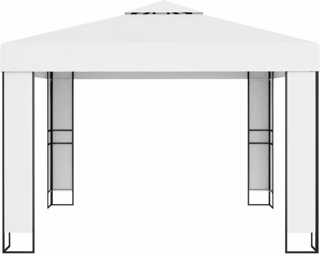 Berkfield Home Double Roof Gazebo in White, W/D/H: 300 x 300 x 273 cm – 1