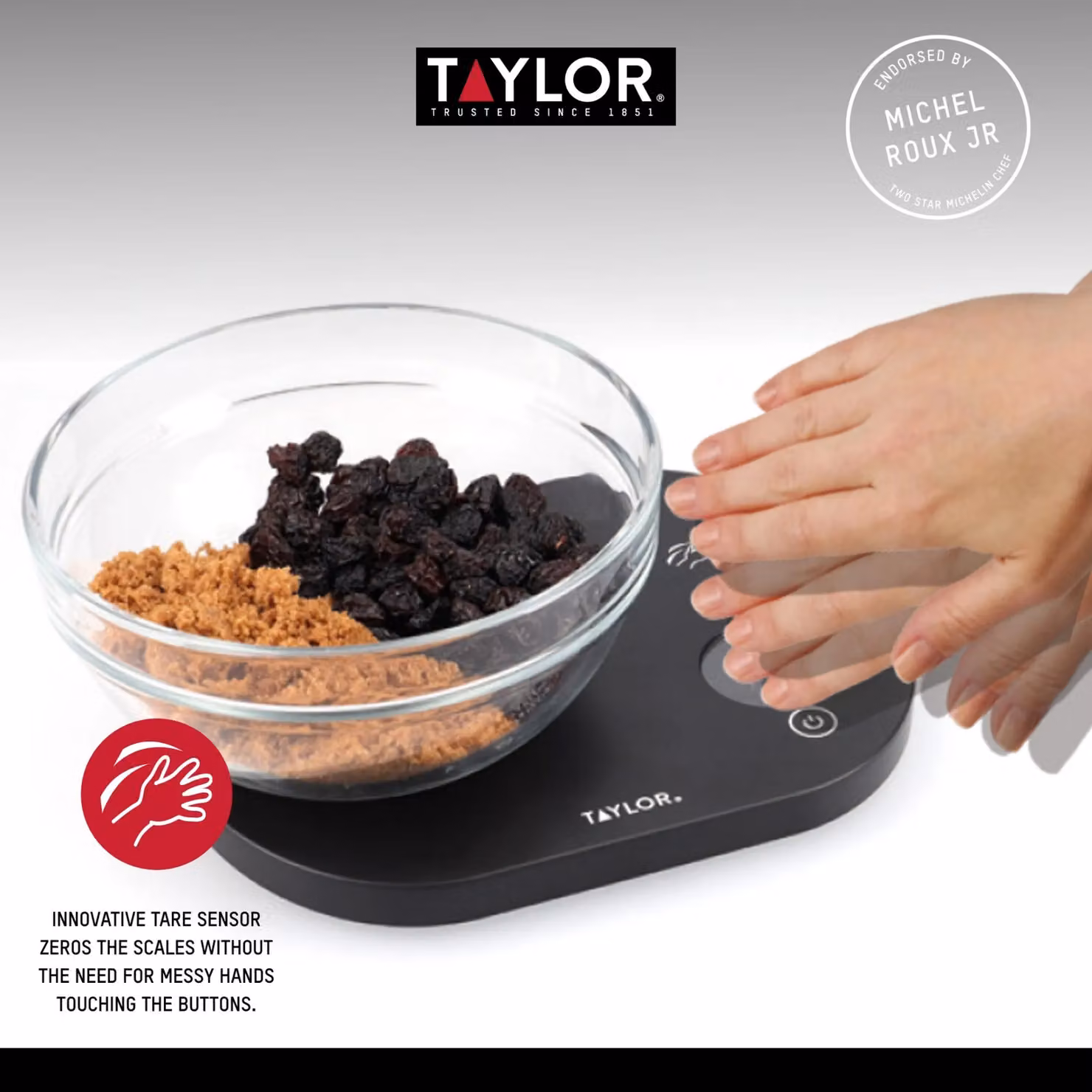 Taylor Touchless TARE Digital Dual Kitchen Scale, Black, 5.5kg Capacity – 4