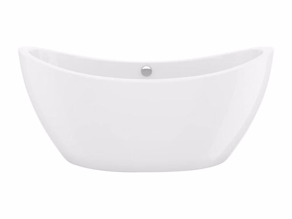ALDA White Designer Oval Freestanding Acrylic Bath, W/D/H: 170 x 83 x 77 cm – 2