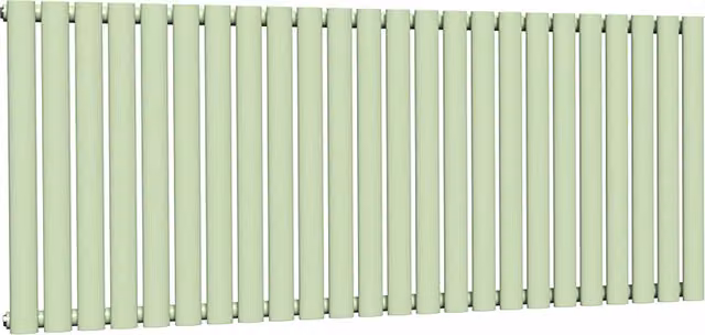 Lux Heat Oval Horizontal Coloured Steel Radiator in Green, W: 60.0 cm, H: 144.0 cm