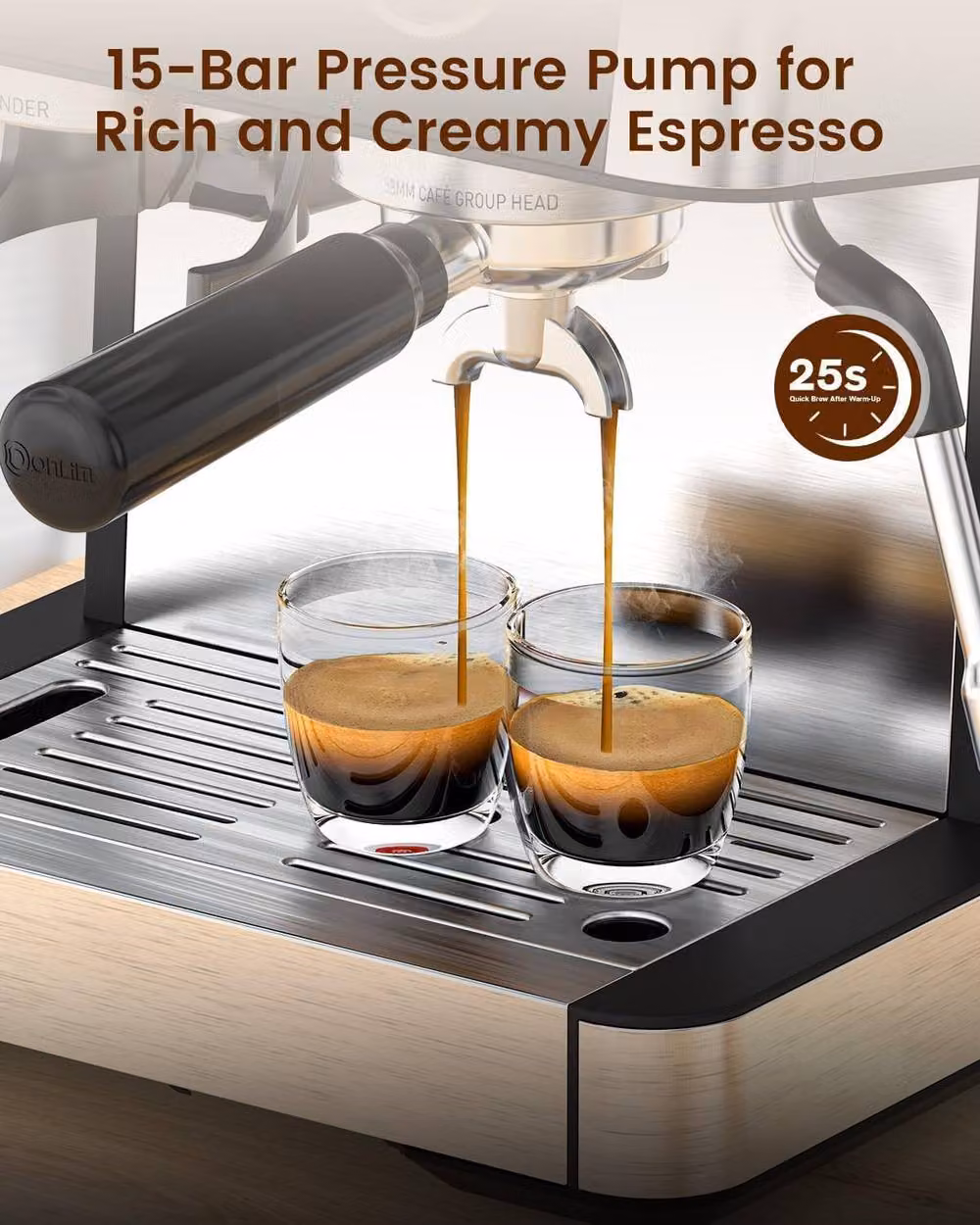 London Boutique 1500W Bean To Cup Coffee Machine with 15 Bar Espresso Function, 2.3 l Removable Tank and Steam Wand, Black – 3