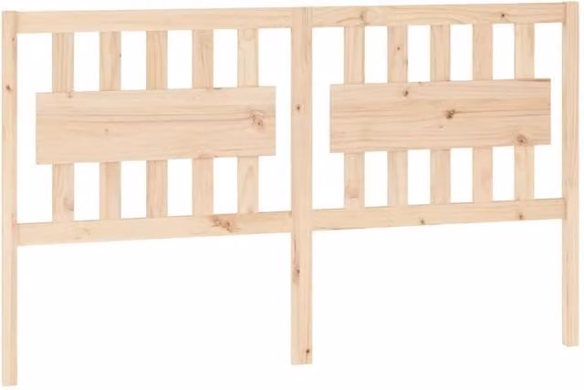 Berkfield Home Rustic Solid Wood Pine Bed Headboard in Beige, W: 165.5 cm, D: 4 cm, H: 100 cm