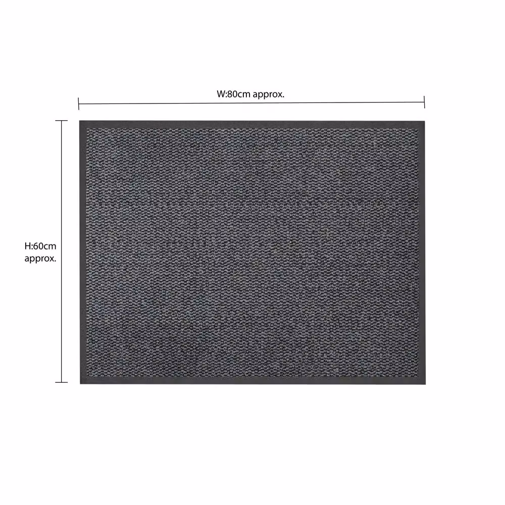 JVL Heavy Duty Commodore Barrier Door Mat, Blue and Black, W: 60 cm, D: 80 cm – 5