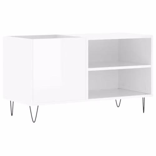 vidaXL Record Cabinet in Glossy White MDF