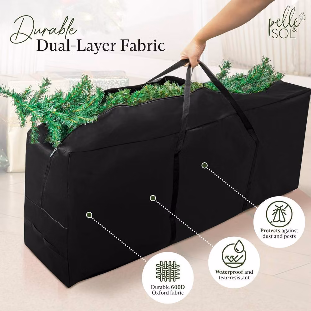 Pelle & Sol Christmas Tree Storage Bag with Handles, Black – 8