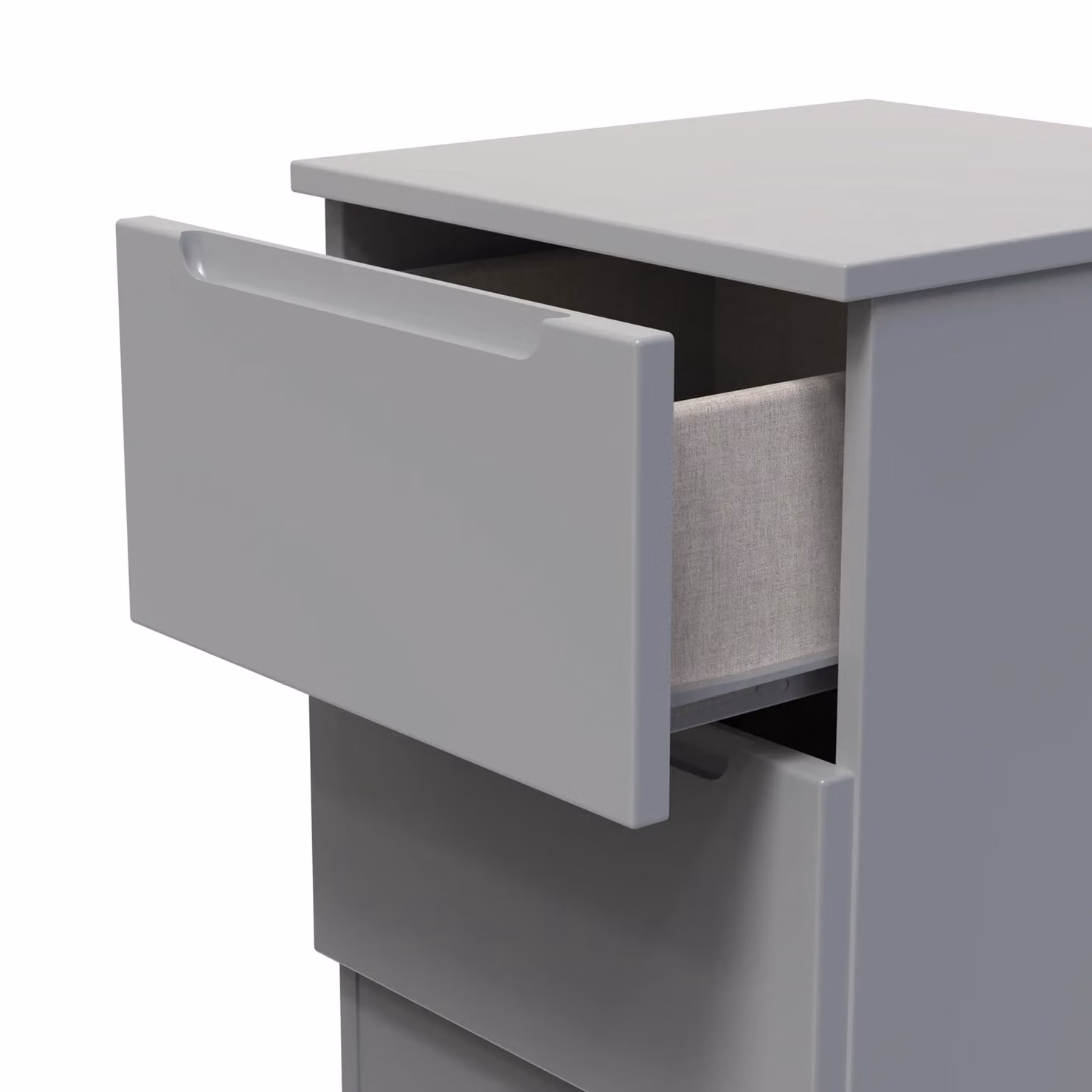 2 U Lucca 2 Drawer Bedside Table in Dark Grey, Small, Ready Assembled – 3