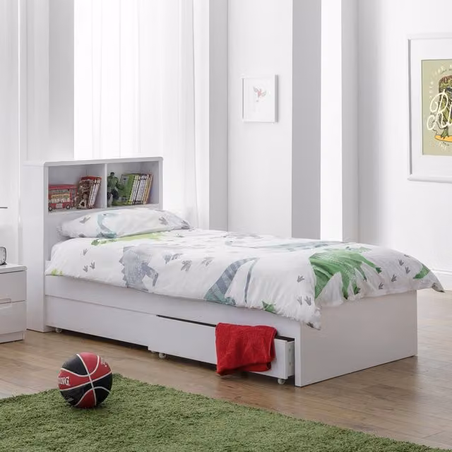 Julian Bowen Manhattan Bed Underbed Drawers Set in Brown and White