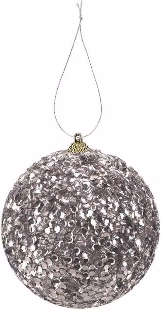 VFM e-Store Silver Christmas Hanging Bauble Decoration, W/D/H: 19 x 10 x 10 cm – 1