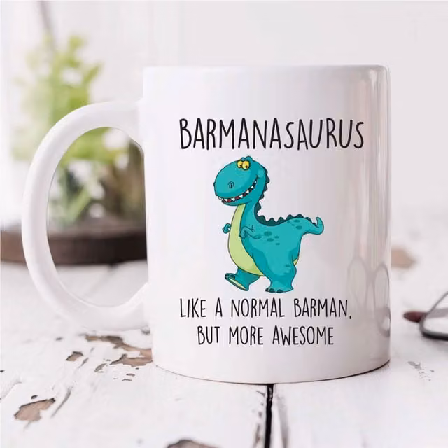 60 Second Makeover Limited Barmanasaurus Ceramic Mug in White