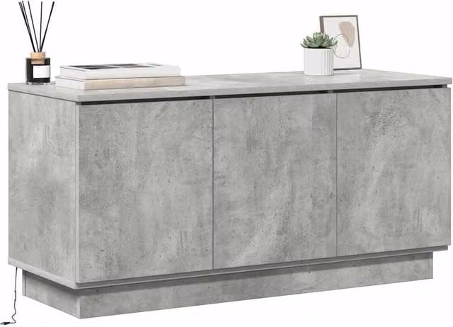 Berkfield Home TV Cabinet in Concrete Grey, W/D/H: 100 x 38 x 49 cm