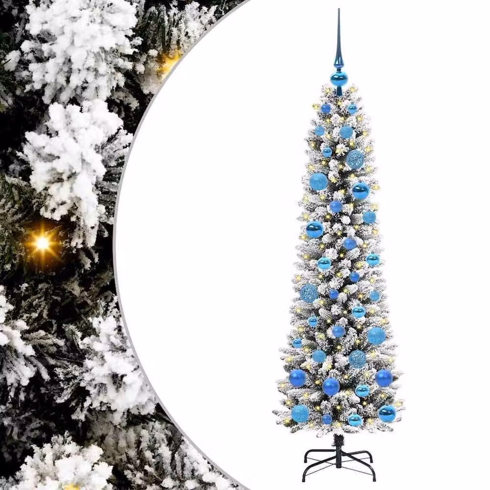 Berkfield Home Artificial Christmas Tree with 150 LEDs in Green and White, Height: 48 cm – 3