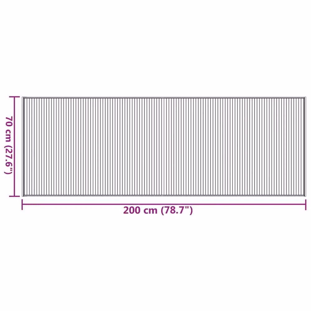 Berkfield Home Rectangular Bamboo Rug in Black, W: 70 cm, L: 200 cm – 6