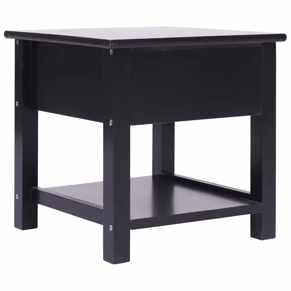 Berkfield Home Black Paulownia Wood Side Table W/D/H: 40 x 40 x 40 cm – 3