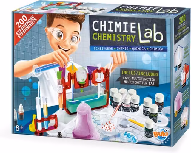 Buki Chemistry and Physics Set with 200 Experiments in White and Multicolour