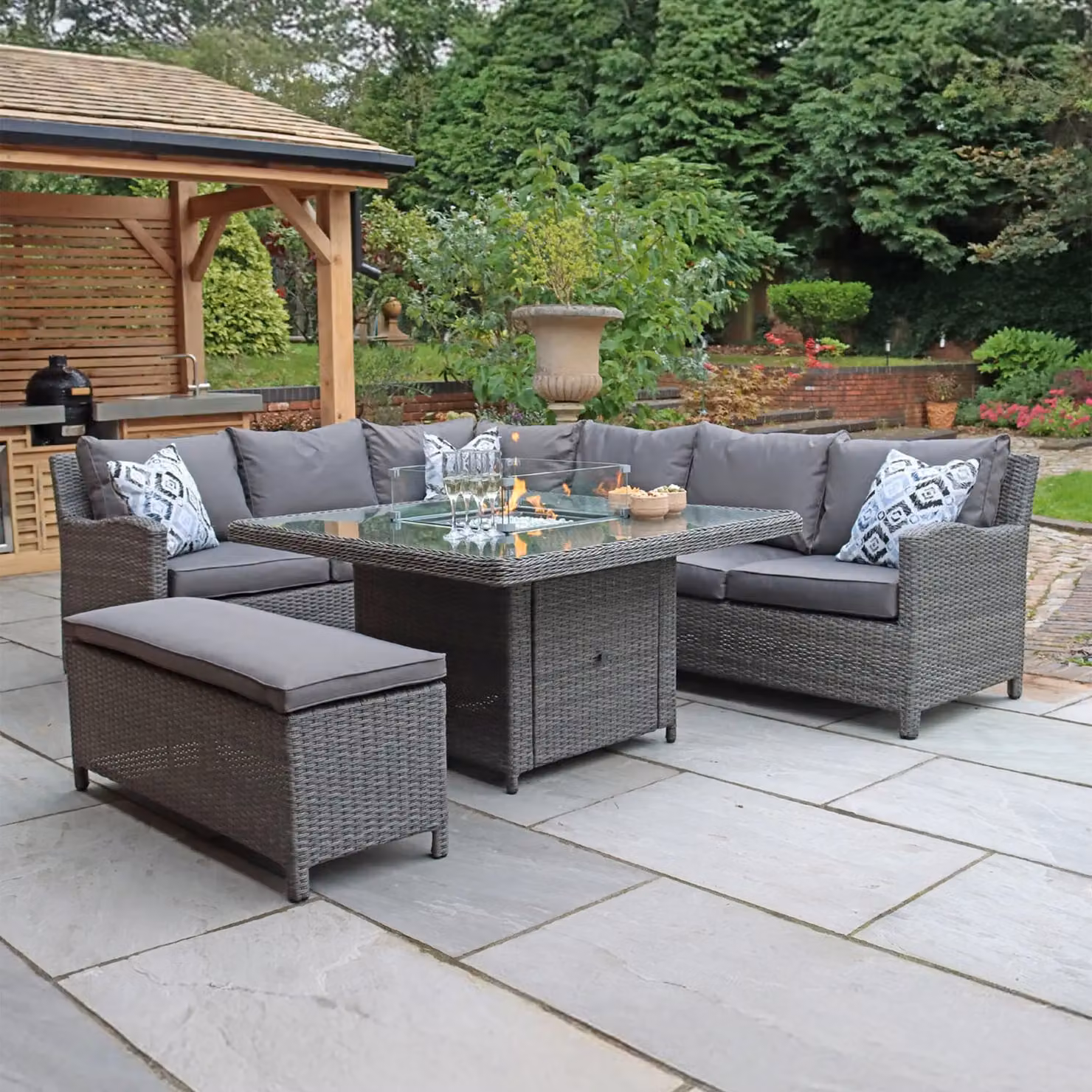 Royalcraft Paris 7pc Deluxe Modular Corner Dining Set in Grey – 2