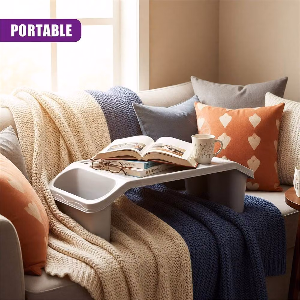EONLION Beige Cream Bed Tray and Laptop Sofa Table, Width: 100 cm – 3