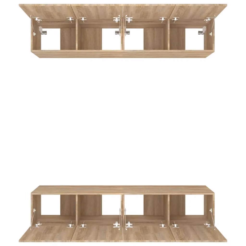 Berkfield Home Set of 4 Sonoma Oak TV Cabinets in Brown, W/D/H: 80 x 30 x 30 cm – 2