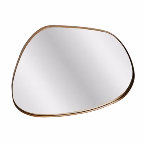 Agenzia 14 Modern Gold Pebble Metal Wall Mirror, W: 41 cm, H: 53 cm – 4