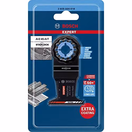 Bosch Expert MetalMax AIZ 45 AIT Carbide Tipped Jigsaw Blade, 45 mm, Black and Multicolour – 2
