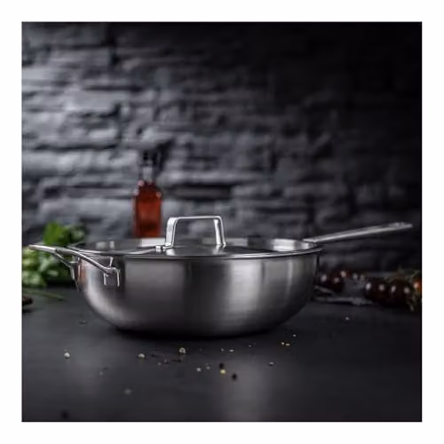 Kuhn Rikon Culinary Fiveply Uncoated Stainless Steel and Aluminium Wok in Silver, Diameter: 28 cm – 2