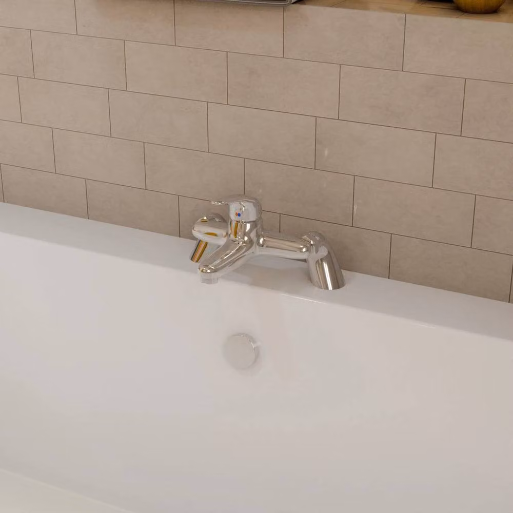 FLAVORA Single Lever Chrome Bath Shower Mixer Tap in Metallic Silver – 3