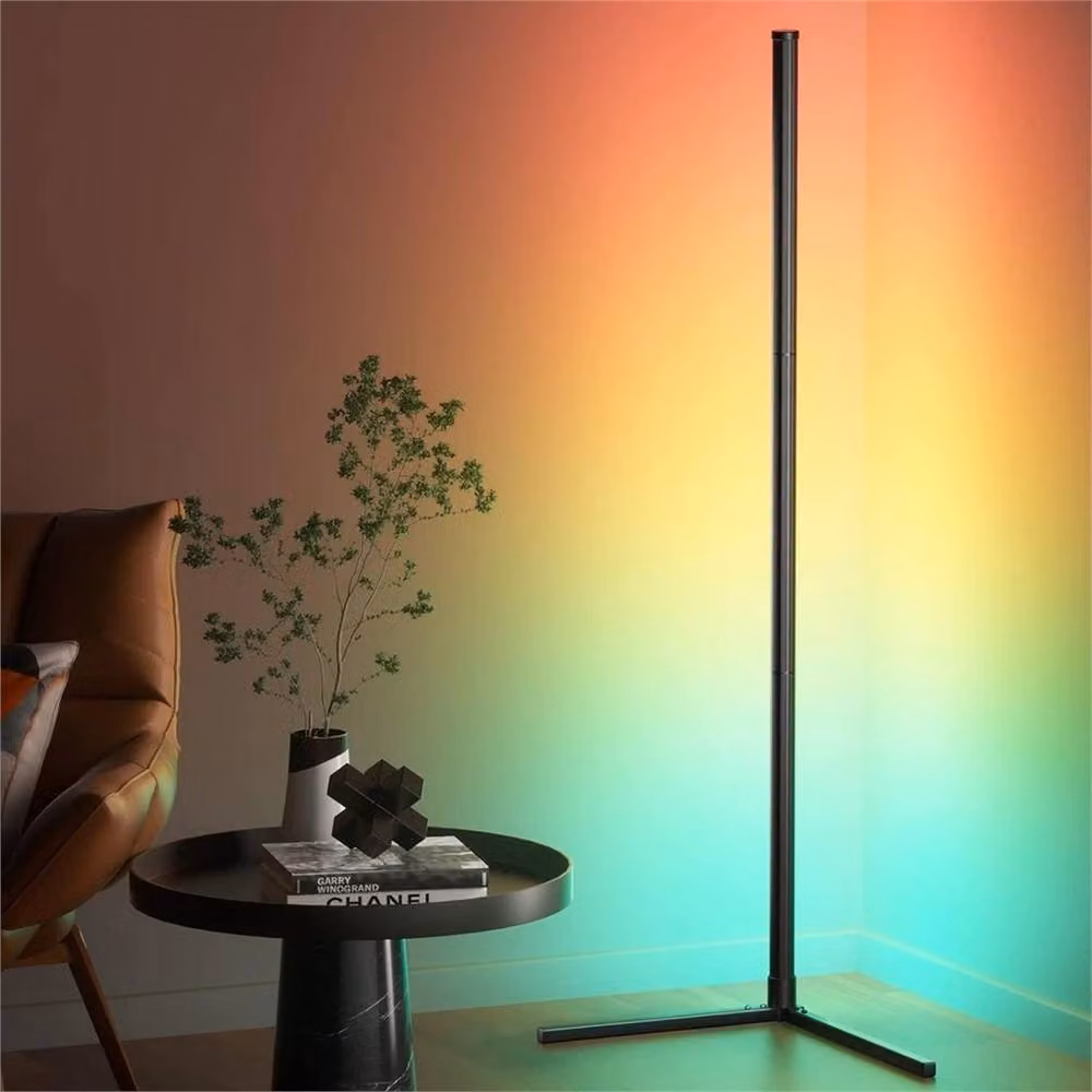 EONLION Minimalist Colour Changing LED Corner Floor Lamp in Black with RGB Mood Lighting – 4