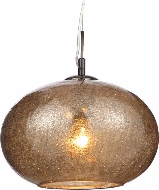 Litecraft Crackle Effect Glass Ceiling Pendant Light in Black and Transparent