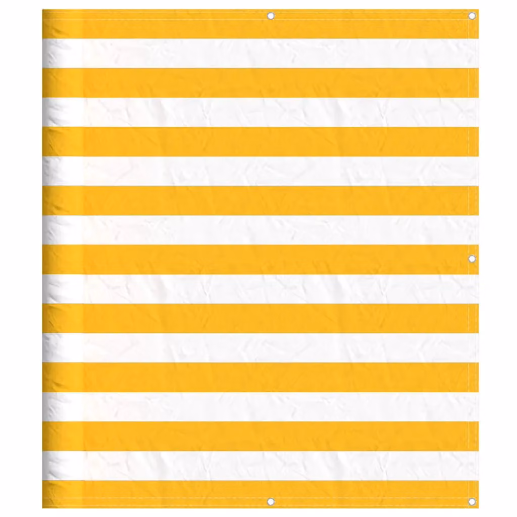 Berkfield Home Yellow and White Striped Polyester Balcony Screen, W: 120 cm, H: 800 cm – 2
