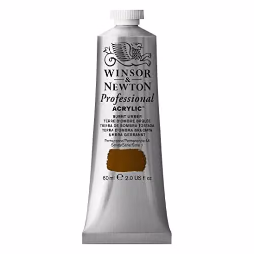Winsor & Newton Professional Acrylic Colour, Burnt Umber, 60 ml – 1