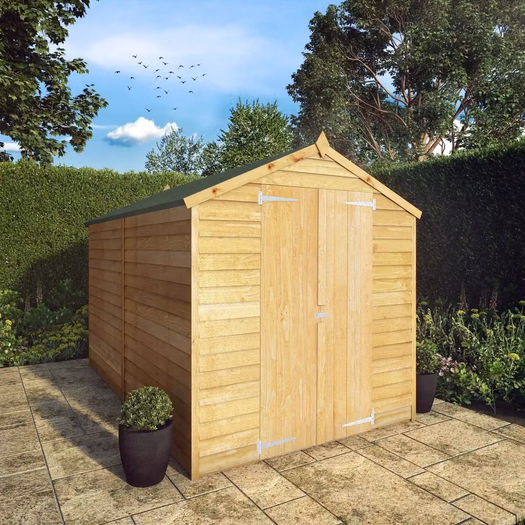 Mercia Overlap Apex Double Door Windowless Wooden Shed in Brown W190.4 x D297 x H198.7 cm – 5