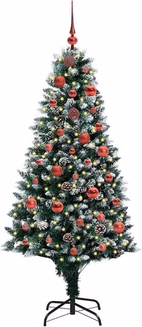 Berkfield Home Beautiful Artificial Christmas Tree with 150 Warm White LEDs and Stand in Green – 1