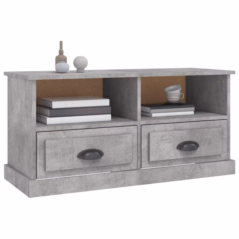 Berkfield Home TV Cabinet in Concrete Grey, W/D/H: 93 x 35.5 x 45 cm – 3
