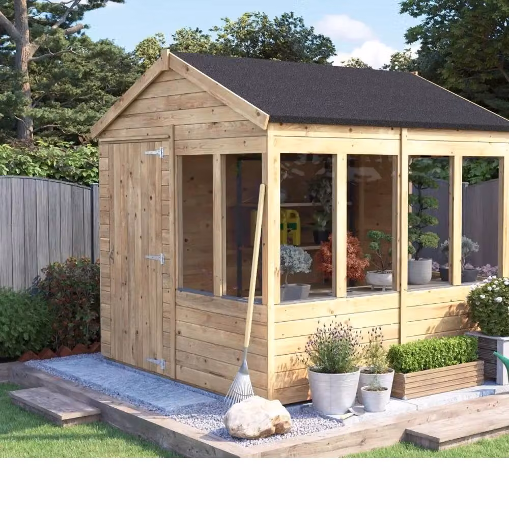 Dunster House Wooden Gable Shed in Natural Brown – 8