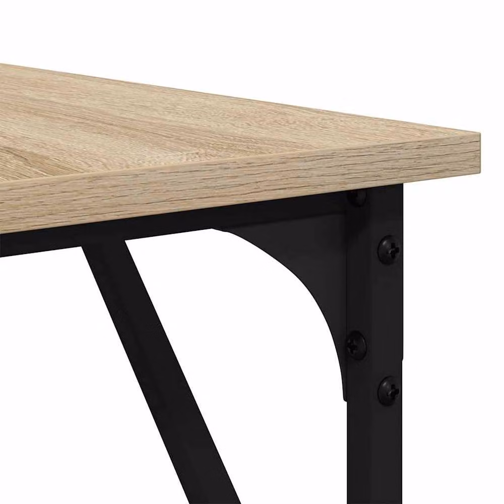 Berkfield Home Writing Desk in Sonoma Oak, Brown, W/D/H: 149 x 149 x 75 cm – 4