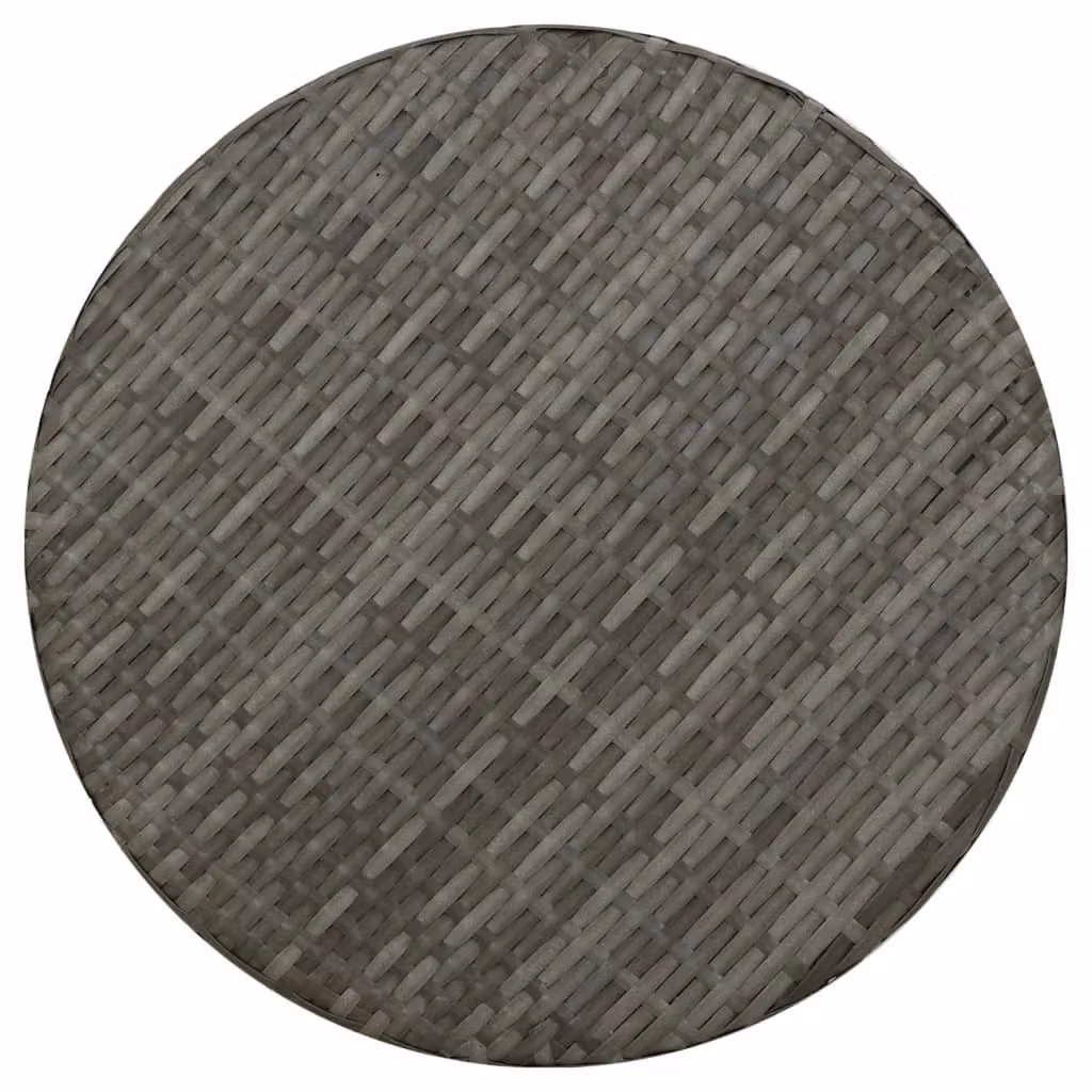 Berkfield Home Grey Poly Rattan Tea Table, Diameter: 45 cm – 3