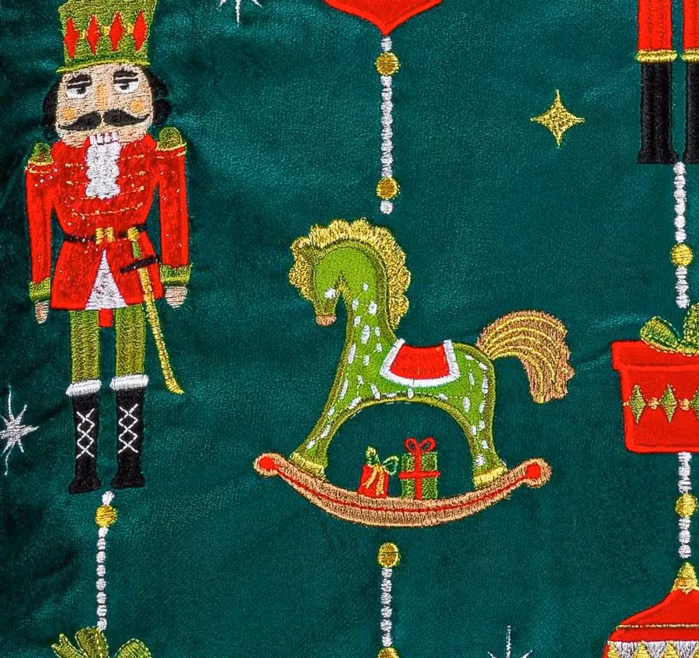 Luxury Living Green Embroidered Nutcracker Christmas Cushion, W x H: 45 x 45 cm – 4