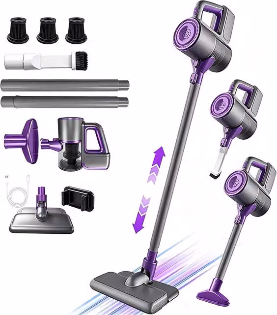 Ventryn Ultra Lightweight Cordless Handheld Stick Vacuum Cleaner in Purple