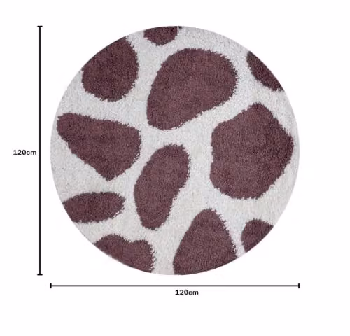 THE RUGS Soft Shaggy Round Area Rug in Purple with Modern Animal Print Design, Diameter: 120 cm – 2