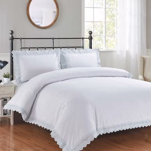 Kampala Hill Plain White Classic Duvet Cover Set, W: 140 cm, L: 200 cm