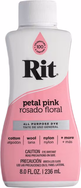 Rit All Purpose Fabric Liquid Dye for Natural Fibres, Petal Pink